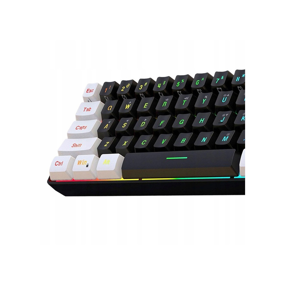 MINI KLAWIATURA PRZEWODOWA GAMINGOWA RGB PODŚWIETLENIE 61KLAWISZY