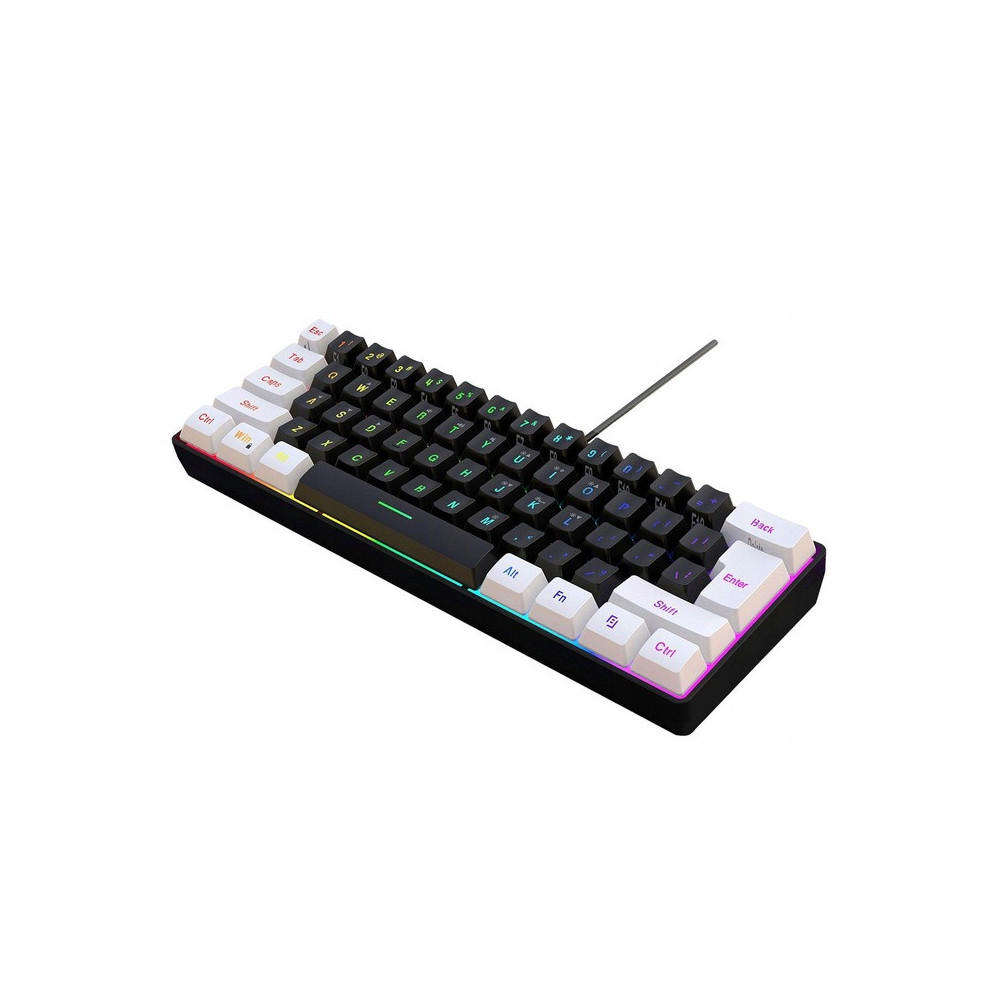 MINI KLAWIATURA PRZEWODOWA GAMINGOWA RGB PODŚWIETLENIE 61KLAWISZY