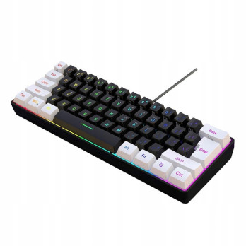 MINI KLAWIATURA PRZEWODOWA GAMINGOWA RGB PODŚWIETLENIE 61KLAWISZY