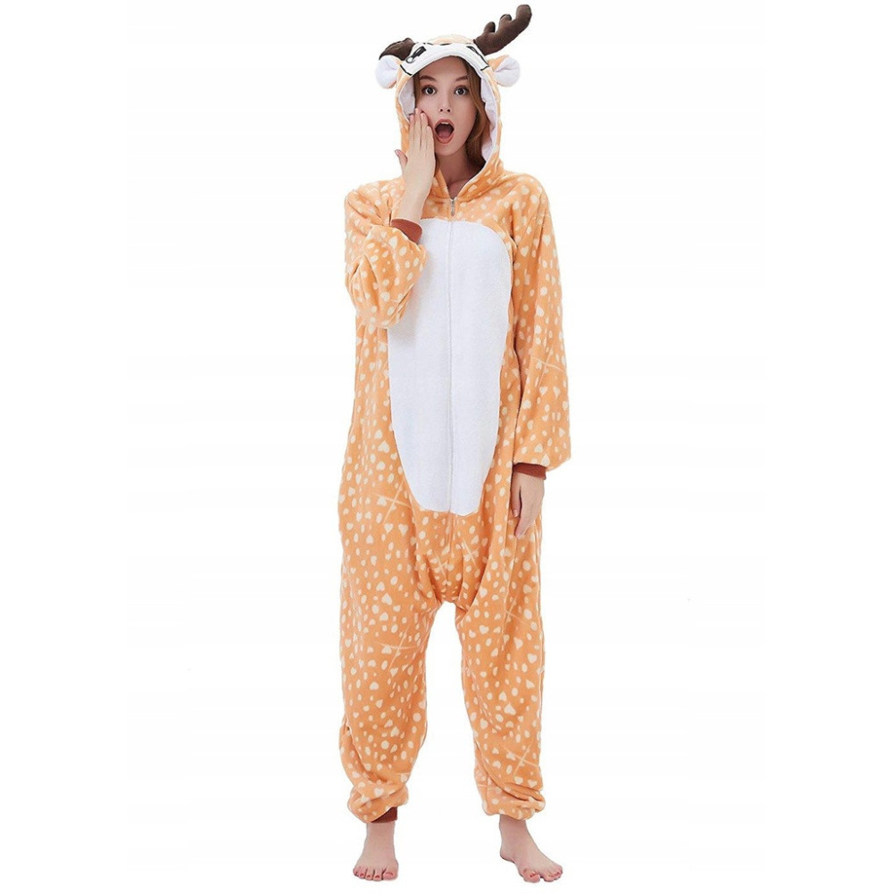 JELONEK ONESIE DRES PRZEBRANIE PIŻAMA KOMBINEZON KIGURUMI DEER S