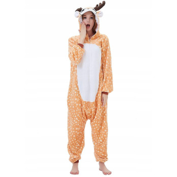 JELONEK ONESIE DRES PRZEBRANIE PIŻAMA KOMBINEZON KIGURUMI DEER S