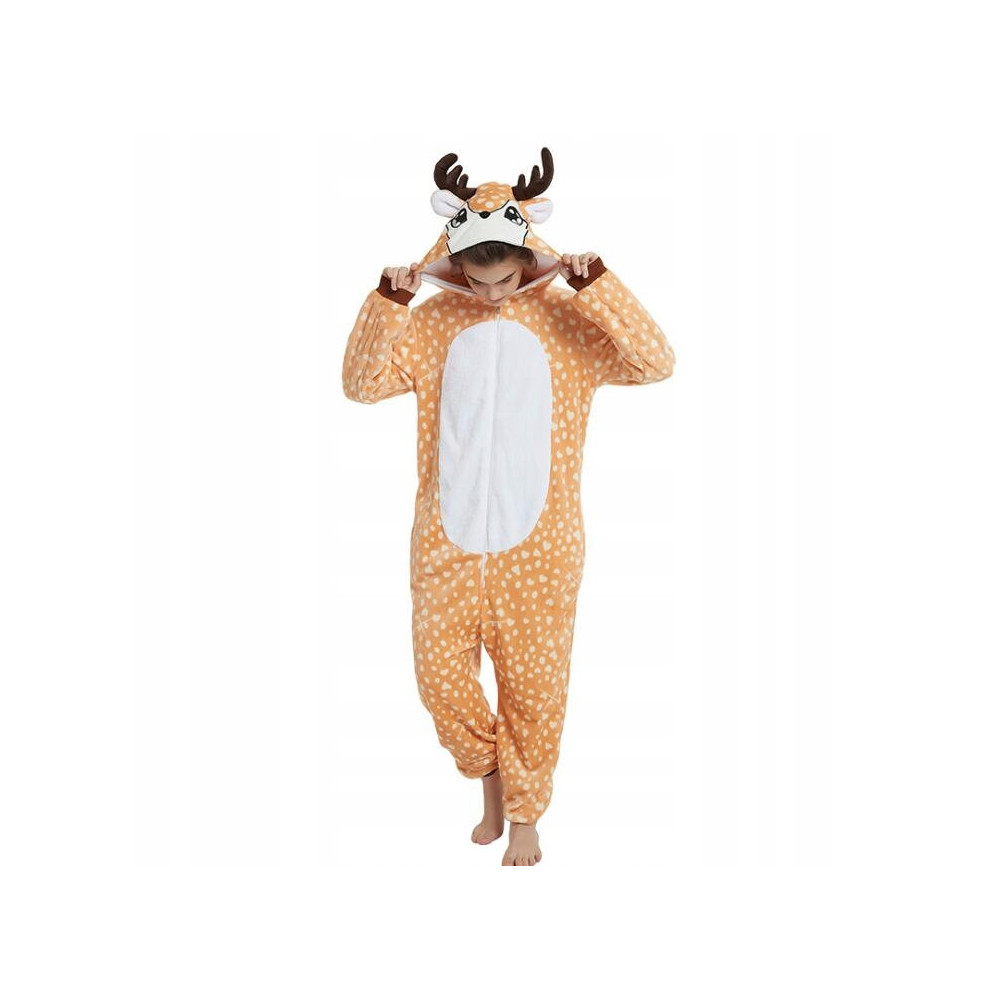 JELONEK ONESIE DRES PRZEBRANIE PIŻAMA KOMBINEZON KIGURUMI DEER S