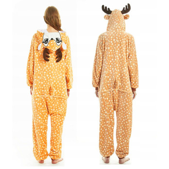 JELONEK ONESIE DRES PRZEBRANIE PIŻAMA KOMBINEZON KIGURUMI DEER S