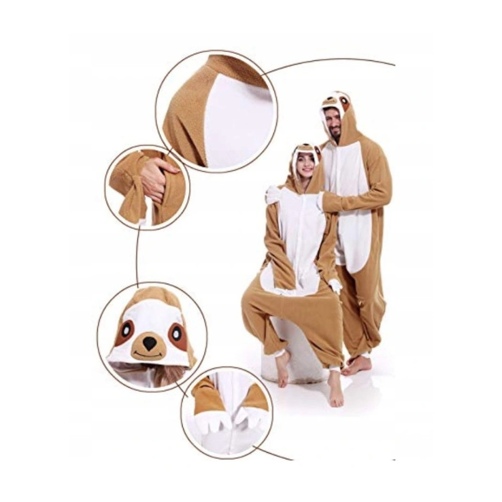 LENIWIEC ONESIE KOMBINEZON KIGURUMI DRES PIŻAMA PRZEBRANIE S