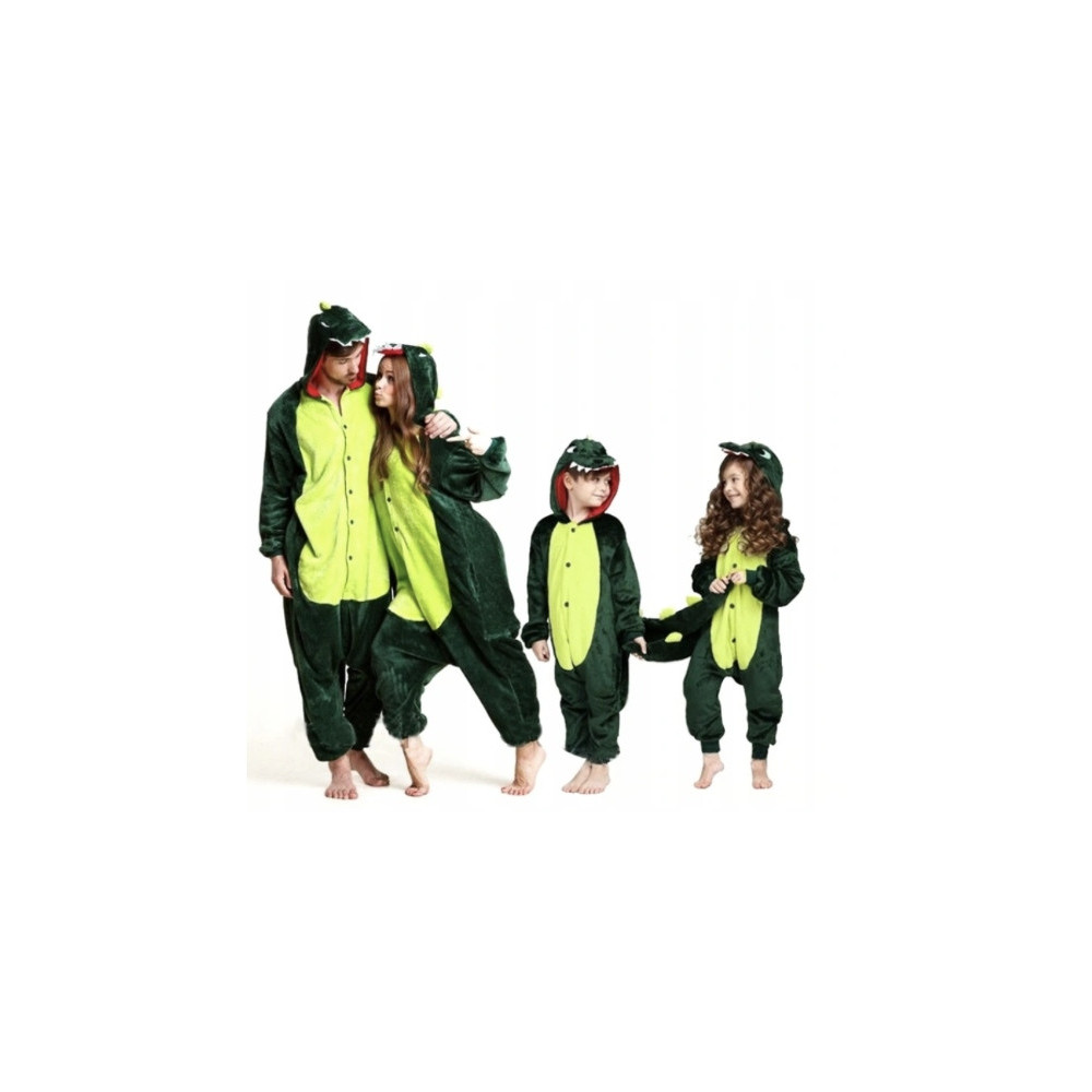 DINOZAUR ONESIE PIŻAMA KIGURUMI KOMBINEZON DINO ZIELONY GREEN PRZEBRANIE L