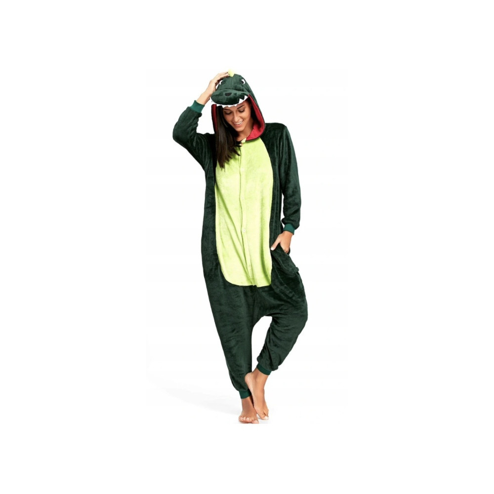 DINOZAUR ONESIE PIŻAMA KIGURUMI KOMBINEZON DINO ZIELONY GREEN PRZEBRANIE M