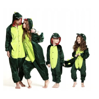 DINOZAUR ONESIE PIŻAMA KIGURUMI KOMBINEZON DINO ZIELONY GREEN PRZEBRANIE M