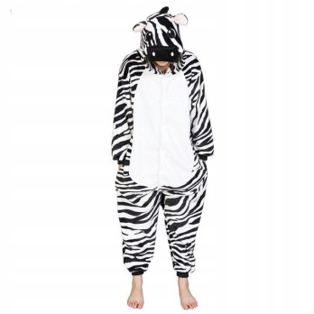 ZEBRA ONESIE PIŻAMA DRES KOSTIUM PRZEBRANIE KIGURUMI L