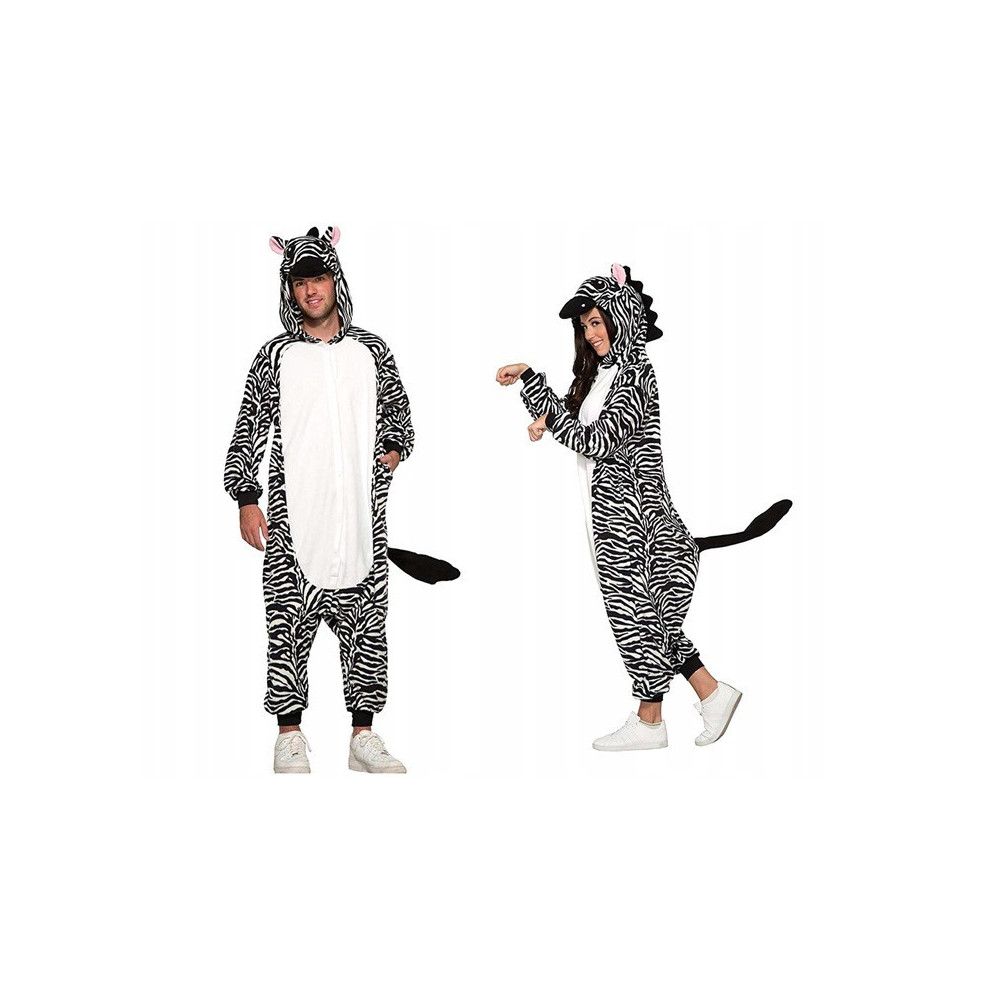 ZEBRA ONESIE PIŻAMA DRES KOSTIUM PRZEBRANIE KIGURUMI L
