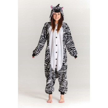ZEBRA ONESIE PIŻAMA DRES KOSTIUM PRZEBRANIE KIGURUMI L