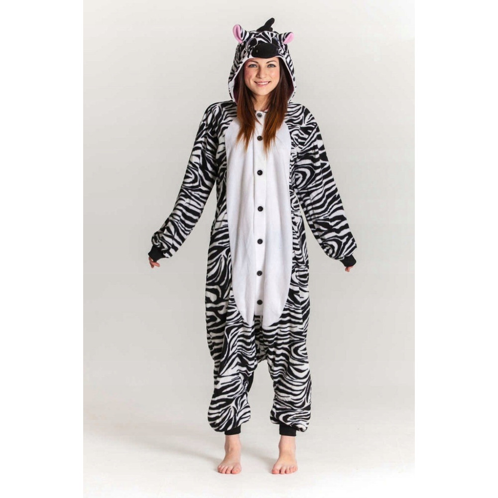 ZEBRA ONESIE PIŻAMA DRES KOSTIUM PRZEBRANIE KIGURUMI S