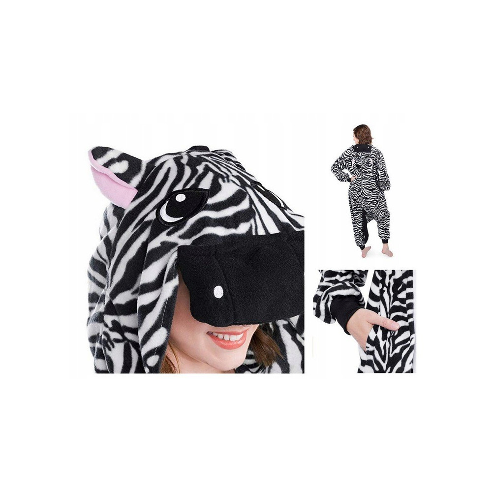 ZEBRA ONESIE PIŻAMA DRES KOSTIUM PRZEBRANIE KIGURUMI S