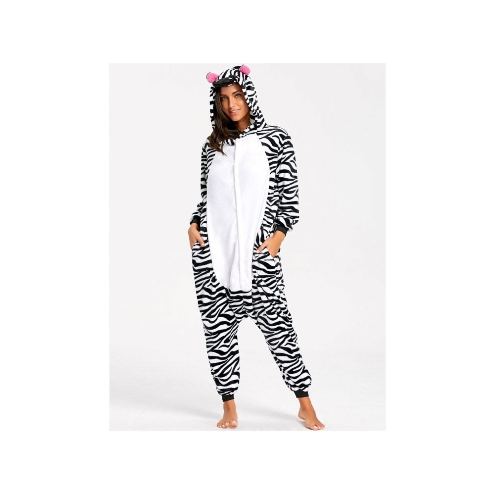 ZEBRA ONESIE PIŻAMA DRES KOSTIUM PRZEBRANIE KIGURUMI S
