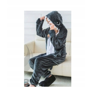 REKIN SZARY ONESIE PIŻAMA DRES KOSTIUM PRZEBRANIE KIGURUMI XL