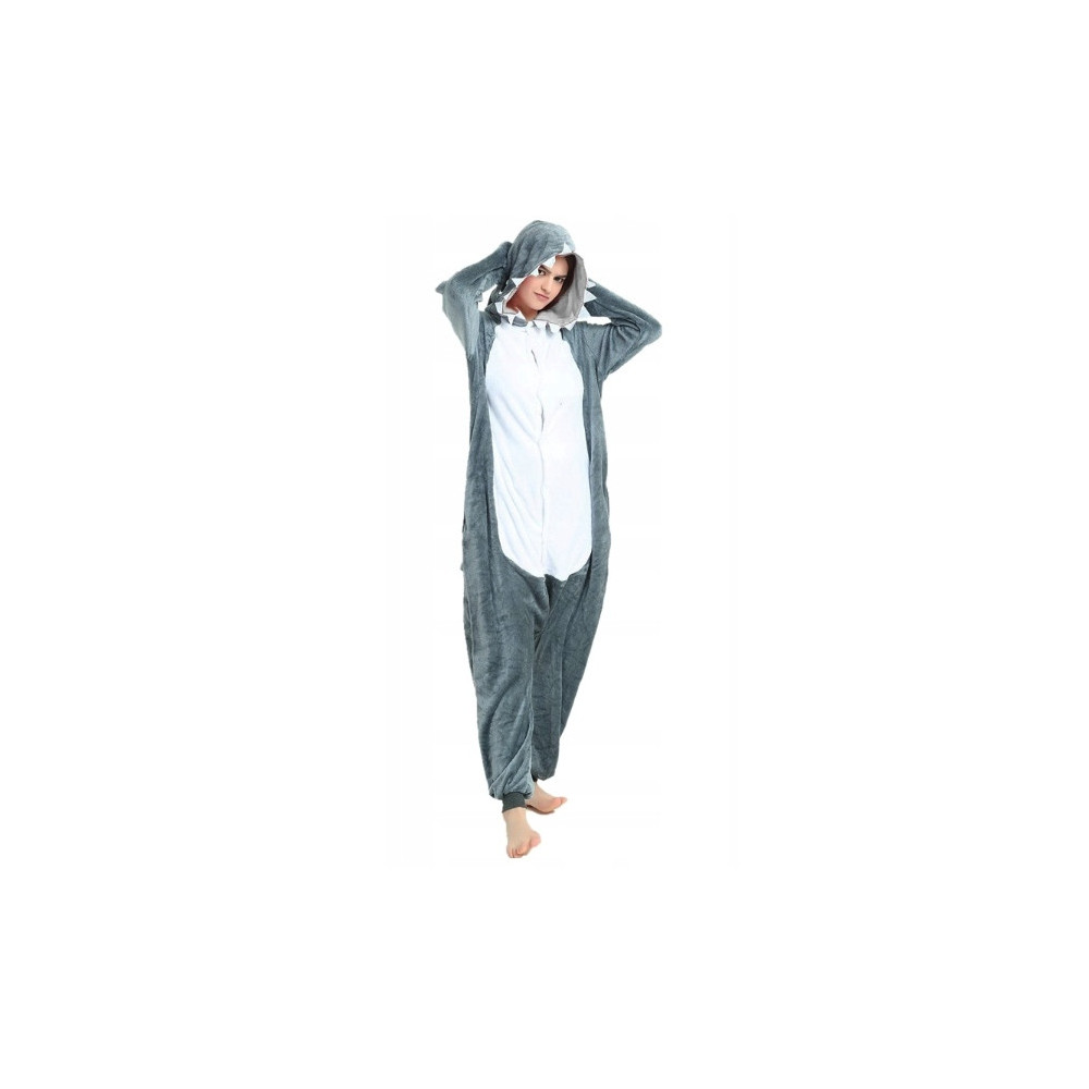 REKIN SZARY ONESIE PIŻAMA DRES KOSTIUM PRZEBRANIE KIGURUMI L