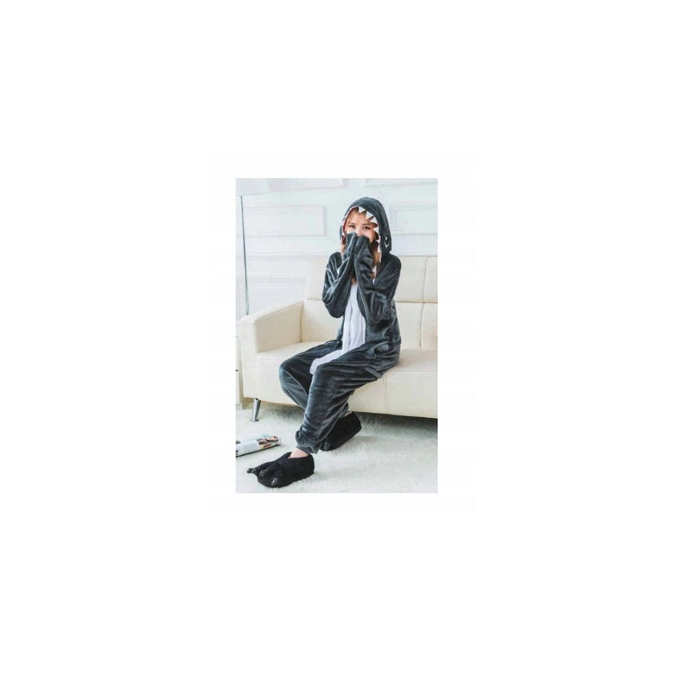 REKIN SZARY ONESIE PIŻAMA DRES KOSTIUM PRZEBRANIE KIGURUMI L