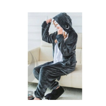 REKIN SZARY ONESIE PIŻAMA DRES KOSTIUM PRZEBRANIE KIGURUMI S