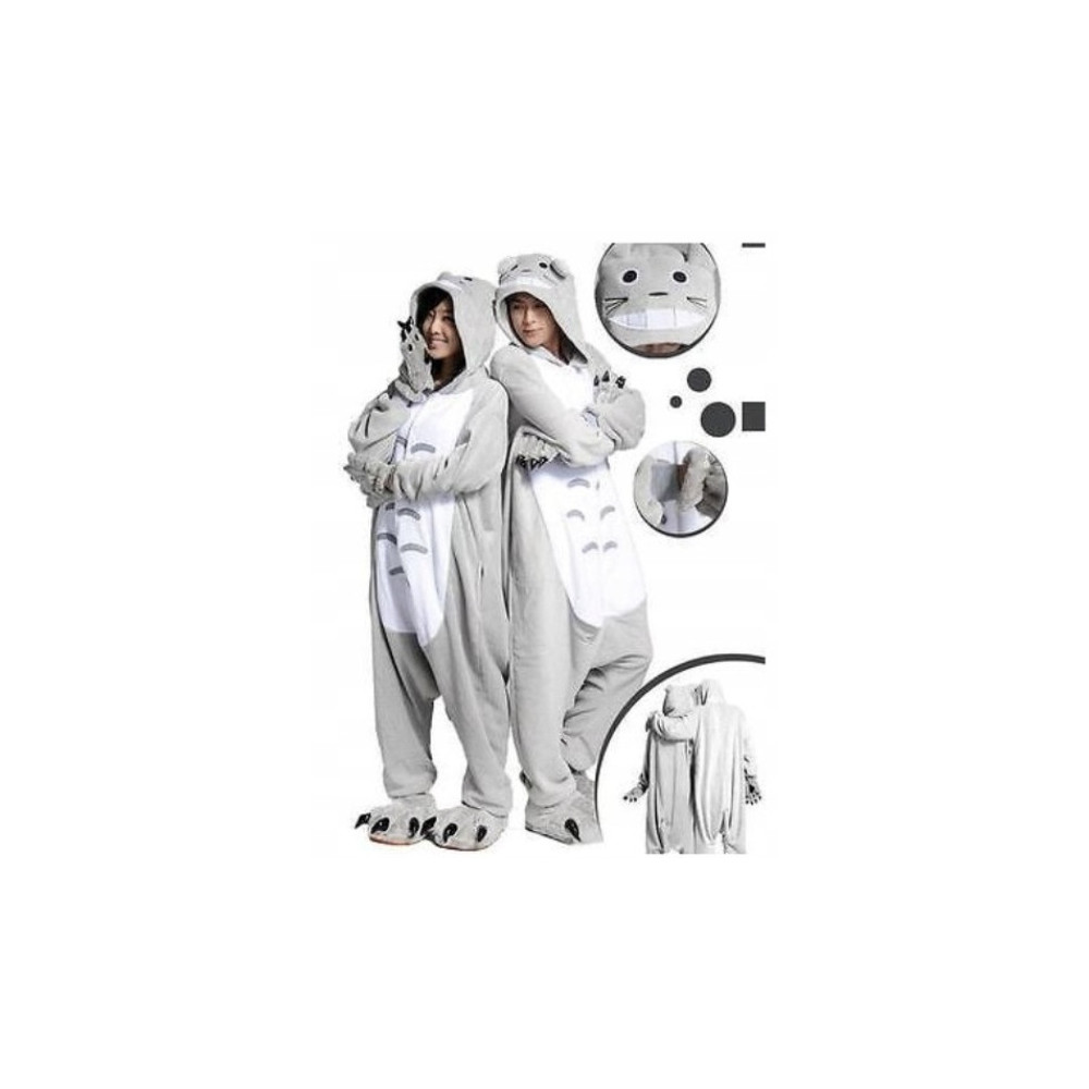 TOTORO DRES ONESIE KOMBINEZON PRZEBRANIE PIŻAMA SZARY SZARA KOSTIUM KOTEK M