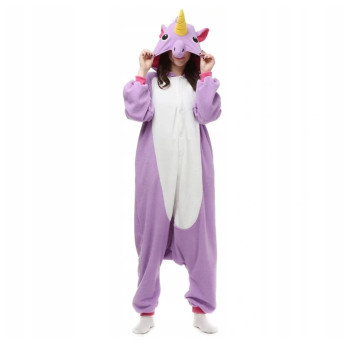 ONESIE JEDNOROŻEC DRES PRZEBRANIE KIGURUMI PIŻAMA FIOLETOWA UNICORN S