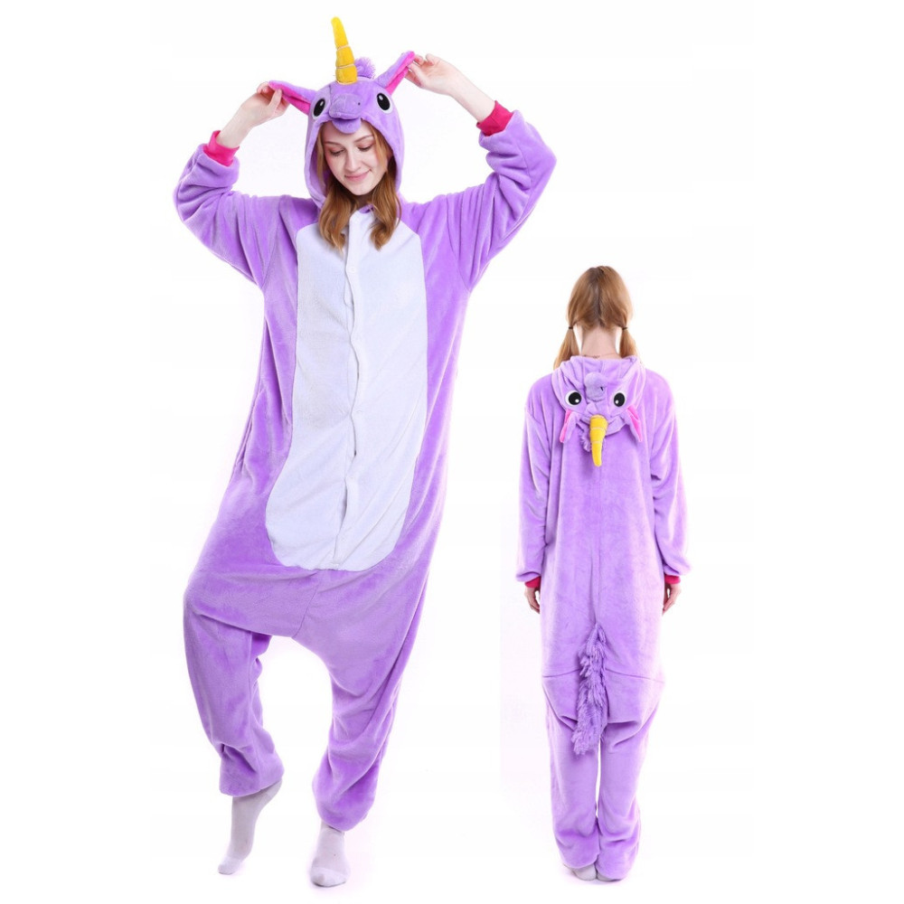ONESIE JEDNOROŻEC DRES PRZEBRANIE KIGURUMI PIŻAMA FIOLETOWA UNICORN XL
