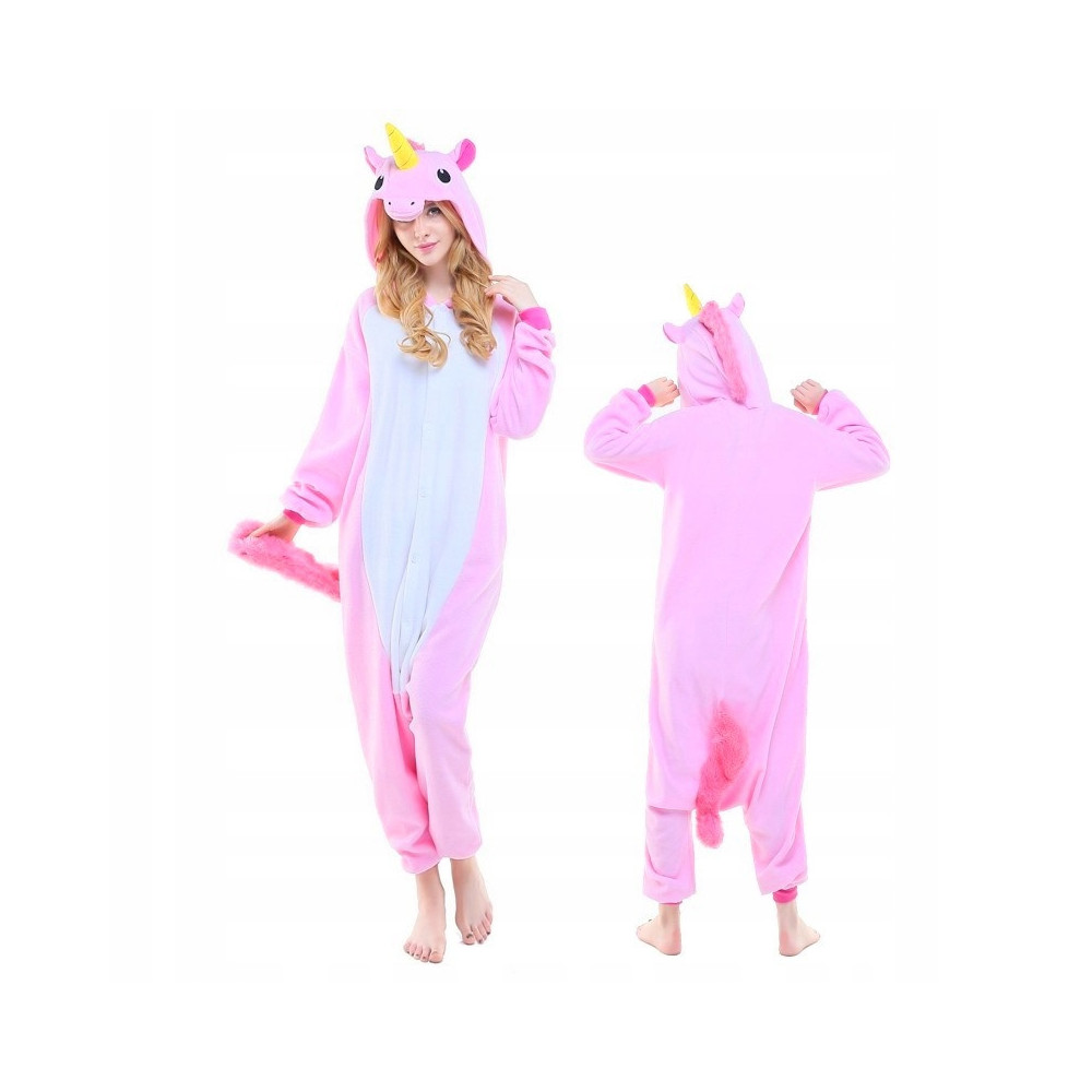 ONESIE JEDNOROŻEC DRES PRZEBRANIE KIGURUMI PIŻAMA RÓŻOWA UNICORN PINK S