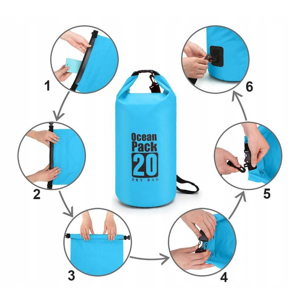 PLECAK WODOODPORNY OCEAN PACK DRY BAG TORBA 20L NIEBIESKA