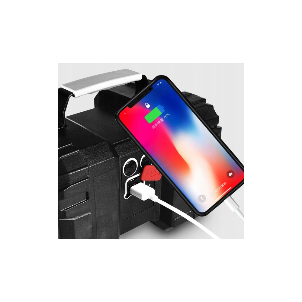 LATARKA AKUMULATOROWA SZPERACZ POWERBANK LED USB CZARNA