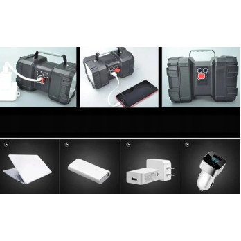 LATARKA AKUMULATOROWA SZPERACZ POWERBANK LED USB CZARNA