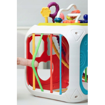 EDUKACYJNA WIELOFUNKCYJNA KOSTKA SENSORYCZNA SORTER KLOCKI DLA DZIECI