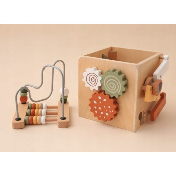 WIELOFUNKCYJNA DREWNIANA ZABAWKA EDUKACYJNA SORTER DO UKŁADANIA MONTESSORI