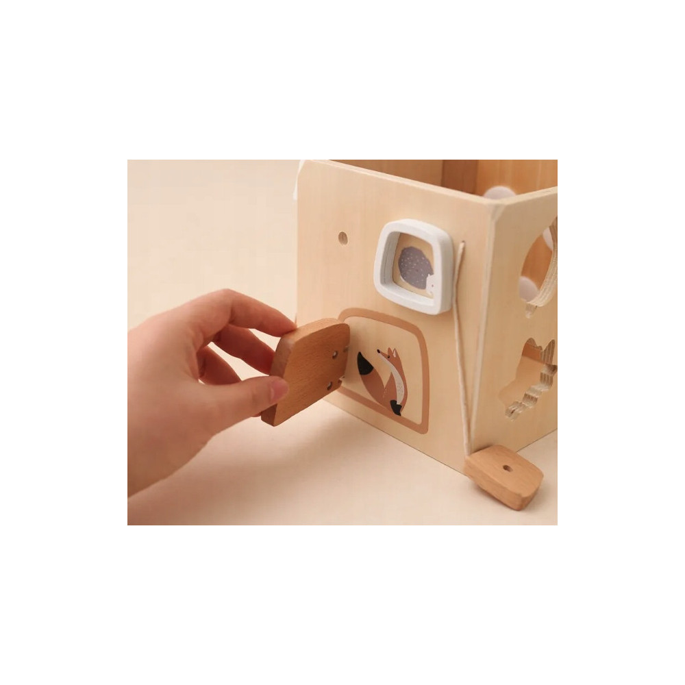 WIELOFUNKCYJNA DREWNIANA ZABAWKA EDUKACYJNA SORTER DO UKŁADANIA MONTESSORI