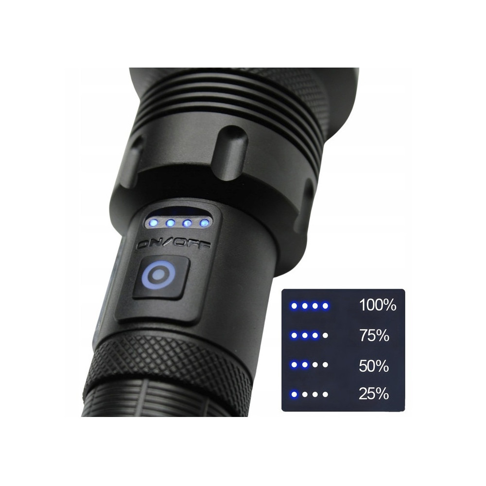 MOCNA LATARKA TAKTYCZNA LED XHP160 COB 10000 LUMENÓW SZPERACZ