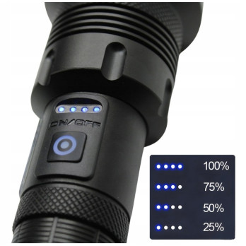 MOCNA LATARKA TAKTYCZNA LED XHP160 COB 10000 LUMENÓW SZPERACZ