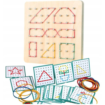 TWORZENIE WZORÓW I KSZTAŁTÓW ZABAWKA EDUKACYJNA GEOBOARD ZESTAW KREATYWNY