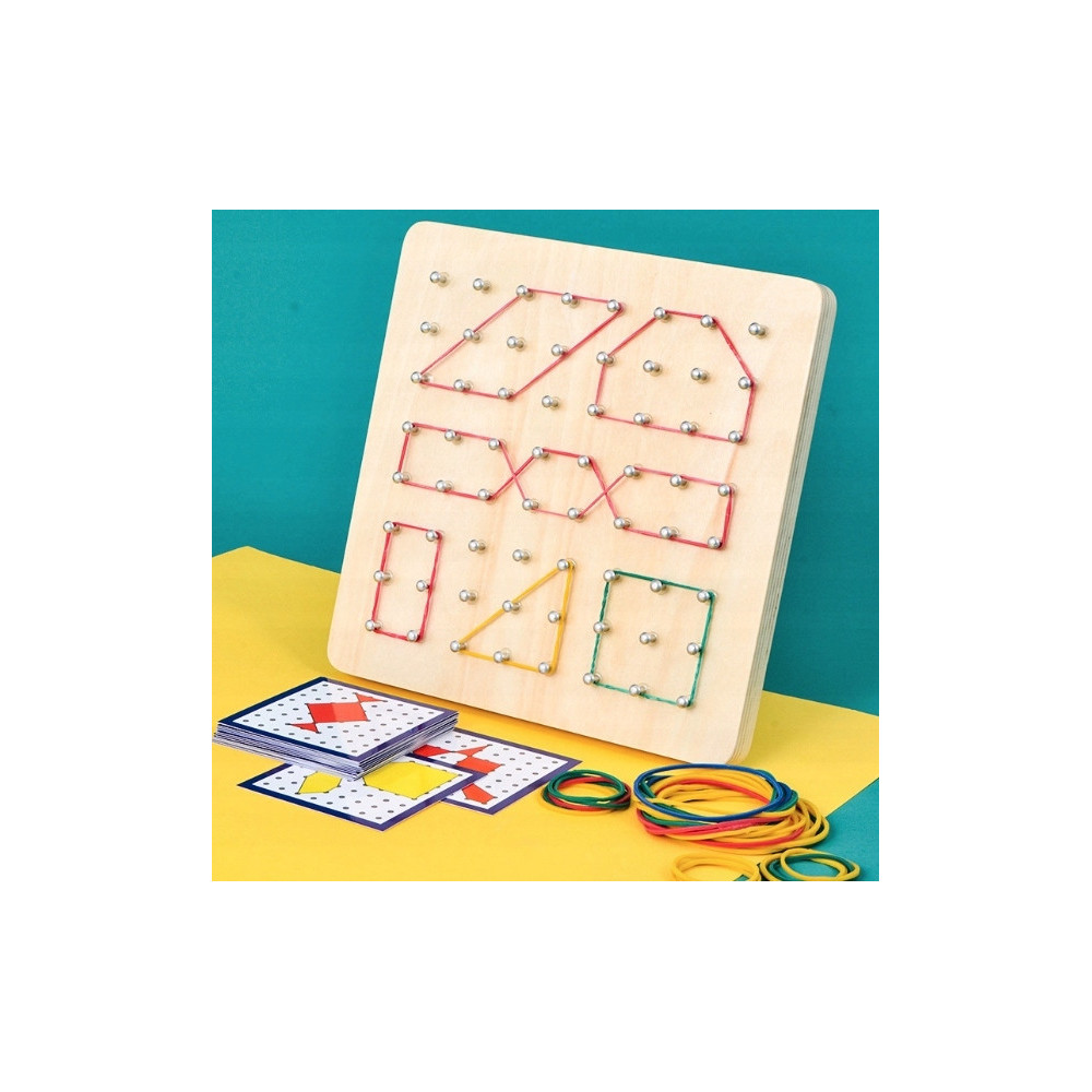 TWORZENIE WZORÓW I KSZTAŁTÓW ZABAWKA EDUKACYJNA GEOBOARD ZESTAW KREATYWNY