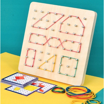 TWORZENIE WZORÓW I KSZTAŁTÓW ZABAWKA EDUKACYJNA GEOBOARD ZESTAW KREATYWNY