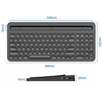 KLAWIATURA BEZPRZEWODOWA BLUETOOTH WINDOWS iOS