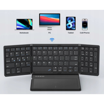BEZPRZEWODOWA MINI KLAWIATURA BLUETOOTH TOUCHPAD SKŁADANA