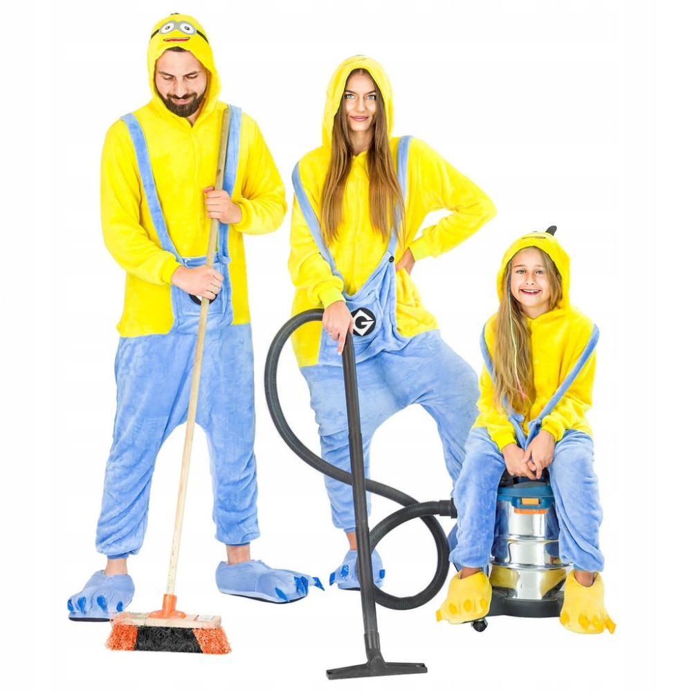 PRZEBRANIE MINIONEK PLUSZOWE ONESIE MINIONKI DRES PIŻAMA ŚMIESZNA XL