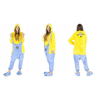 PRZEBRANIE MINIONEK PLUSZOWE ONESIE MINIONKI DRES PIŻAMA ŚMIESZNA XL