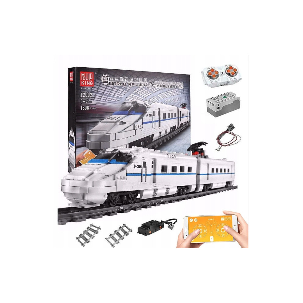 KLOCKI POCIĄG BIAŁY PASAŻERSKI ELEKTRYCZNY 12002 MOULD KING