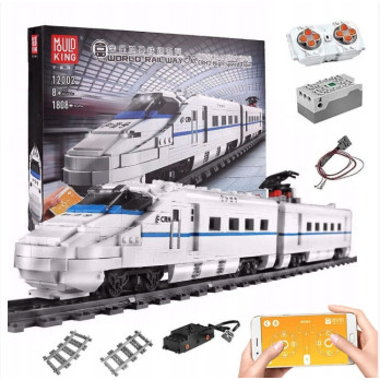 KLOCKI POCIĄG BIAŁY PASAŻERSKI ELEKTRYCZNY 12002 MOULD KING