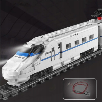 KLOCKI POCIĄG BIAŁY PASAŻERSKI ELEKTRYCZNY 12002 MOULD KING