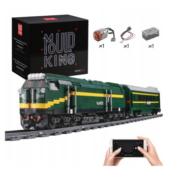 KLOCKI POCIĄG LOKOMOTYWA SPALINOWA NJ2 PILOT MOULD KING