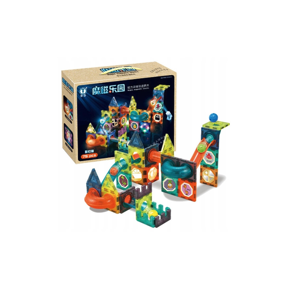 KLOCKI MAGNETYCZNE 3D TOR KULKOWY ŚWIECĄCY ZESTAW