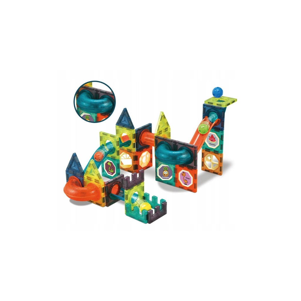 KLOCKI MAGNETYCZNE 3D TOR KULKOWY ŚWIECĄCY ZESTAW