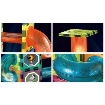 KLOCKI MAGNETYCZNE 3D TOR KULKOWY ŚWIECĄCY ZESTAW