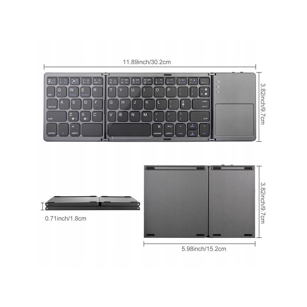 KLAWIATURA BEZPRZEWODOWA BLUETOOTH TOUCHPAD SMART