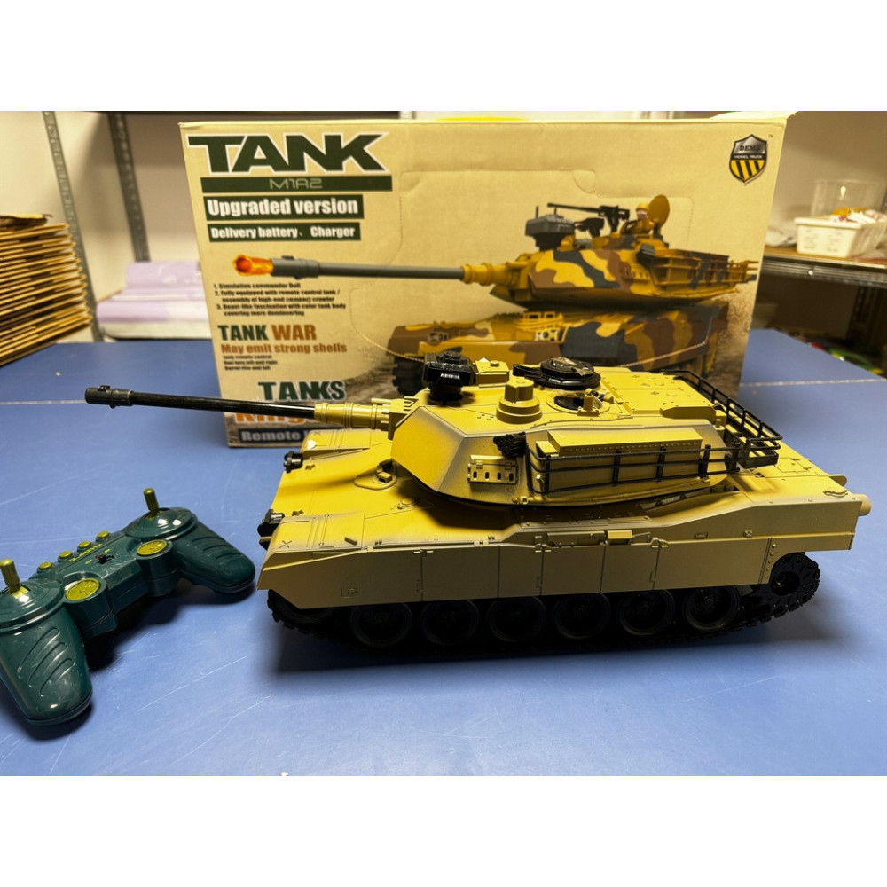 DUŻY RC CZOŁG ZDALNIE STEROWANY M1A2 ABRAMS STRZELAJĄCY KULKAMI ODGŁOSY