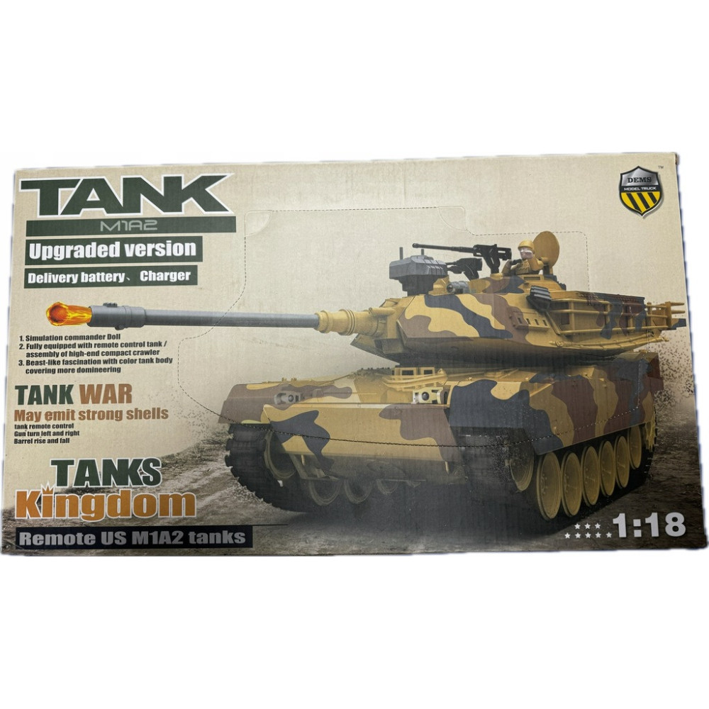 DUŻY RC CZOŁG ZDALNIE STEROWANY M1A2 ABRAMS STRZELAJĄCY KULKAMI ODGŁOSY